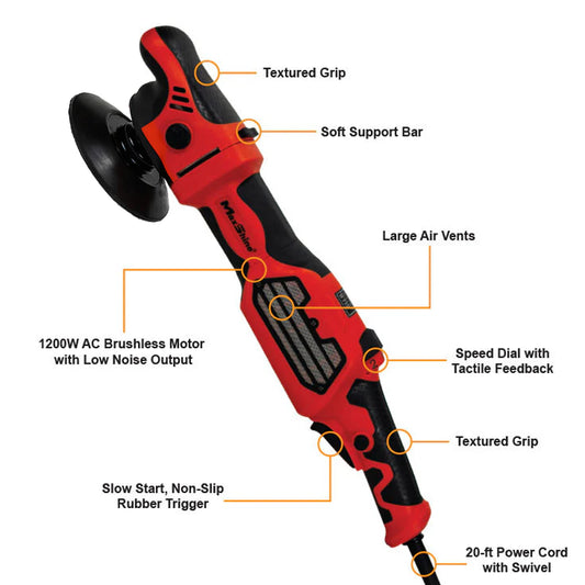 MaxShine MB1200 Pro | Professional 1200W Brushless Rotary Polisher